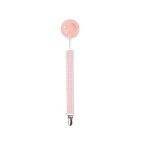 COPY - TBBC Parker paci clip in Pink Greenbrier Gingham With Palm Beach Pink